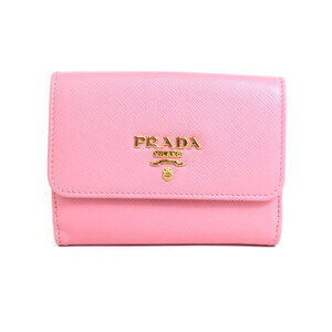 Prada Pink Leather Bi fold Wallet
